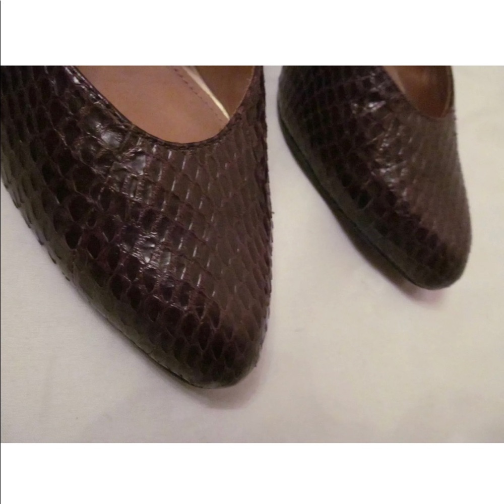COACH URBAN GARNET snakeskin burgundy pumps shoes - Picture 3 of 6